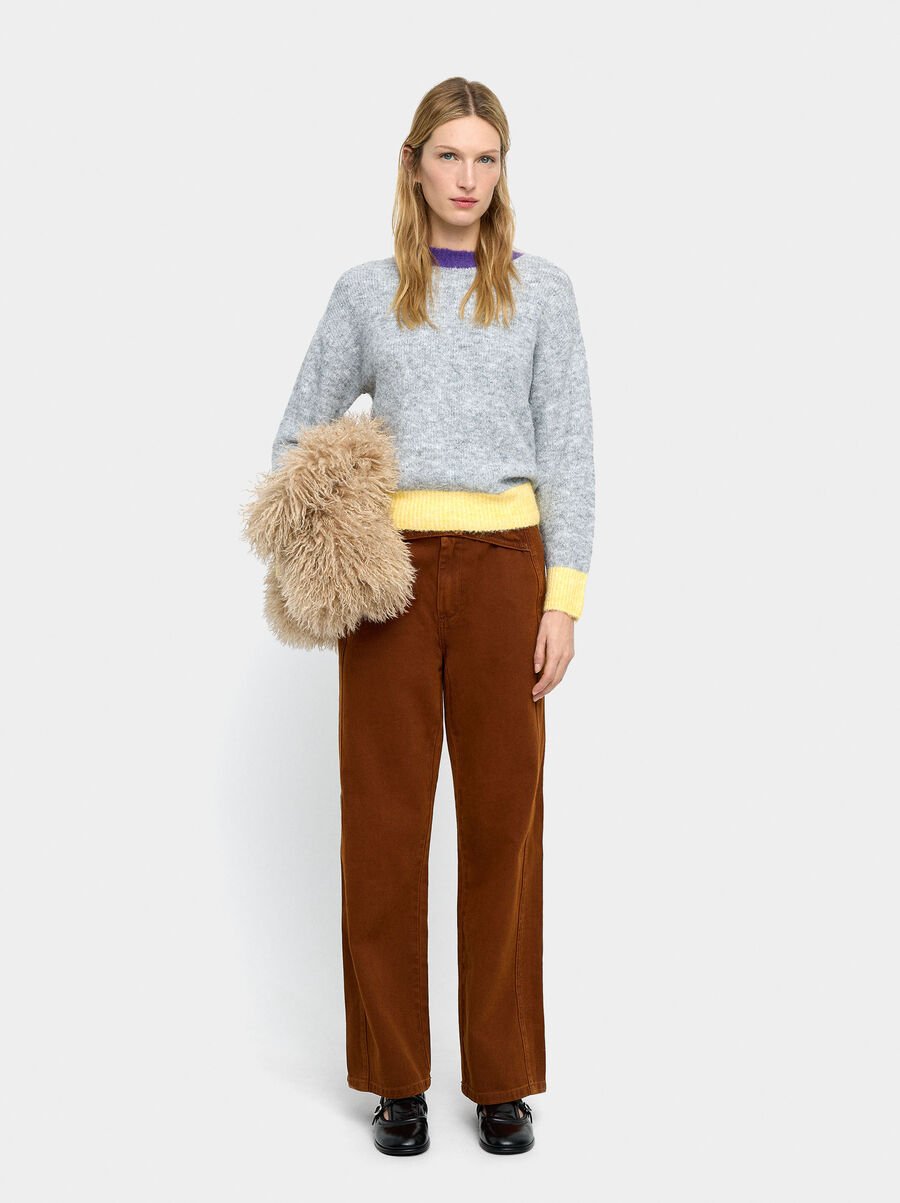 Jersey de punto con bordes contrastantes