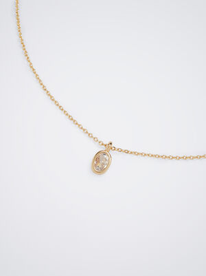 Golden Necklace With Zirconia image number 2.0