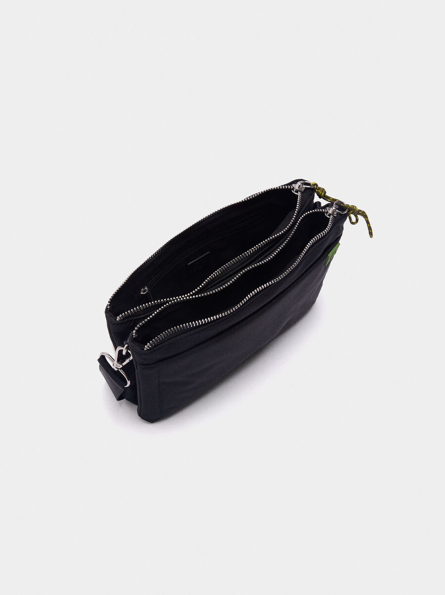 Double crossbody bag in nylon