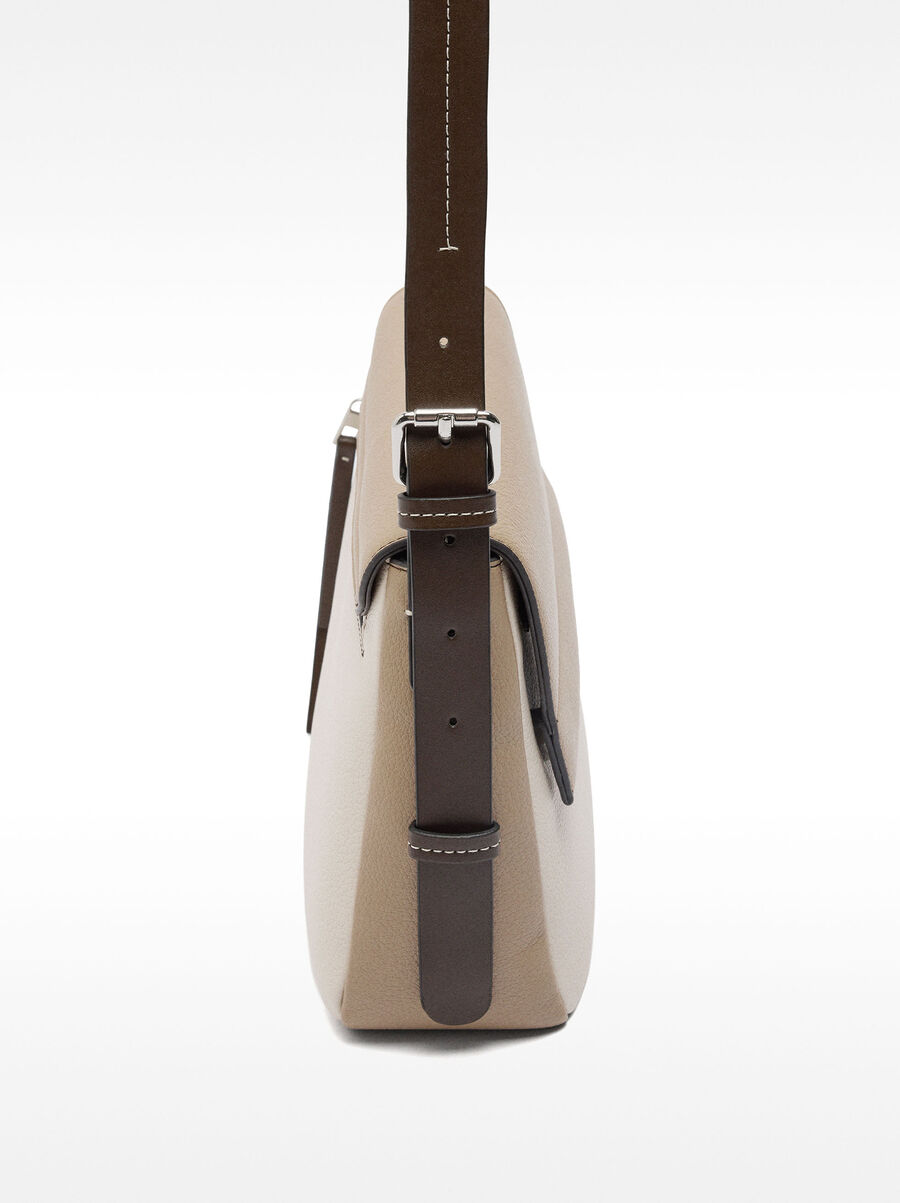 Crossbody bag with flap closure