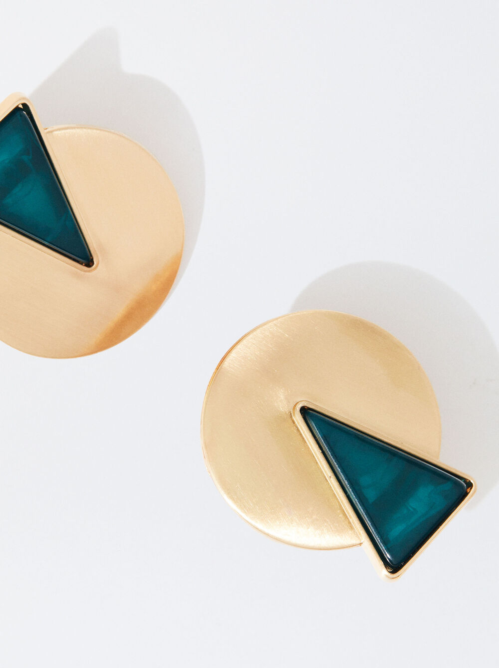 Gold Earrings With Resin