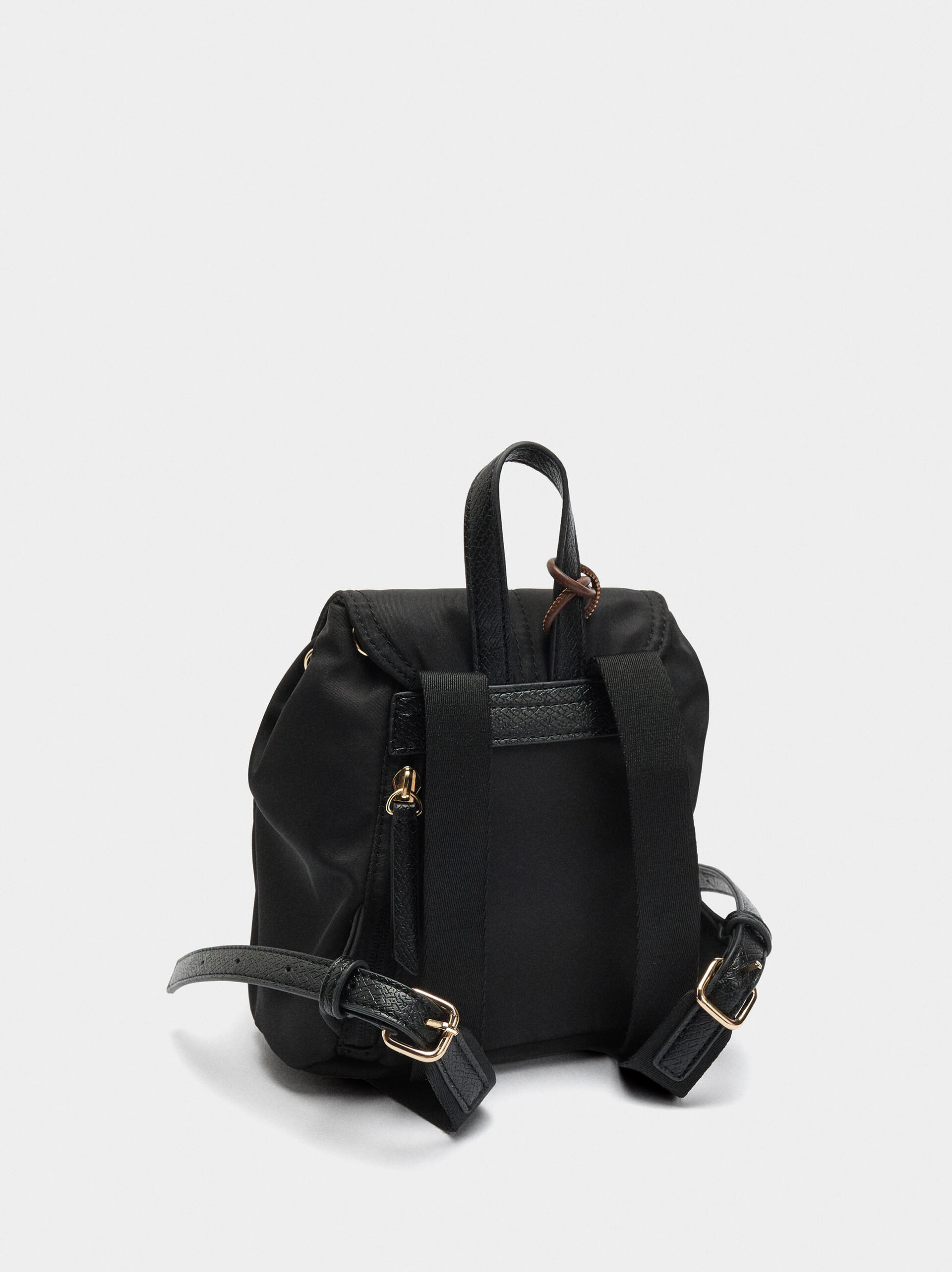 Mini sac à dos en nylon avec pendentif image number 3.0