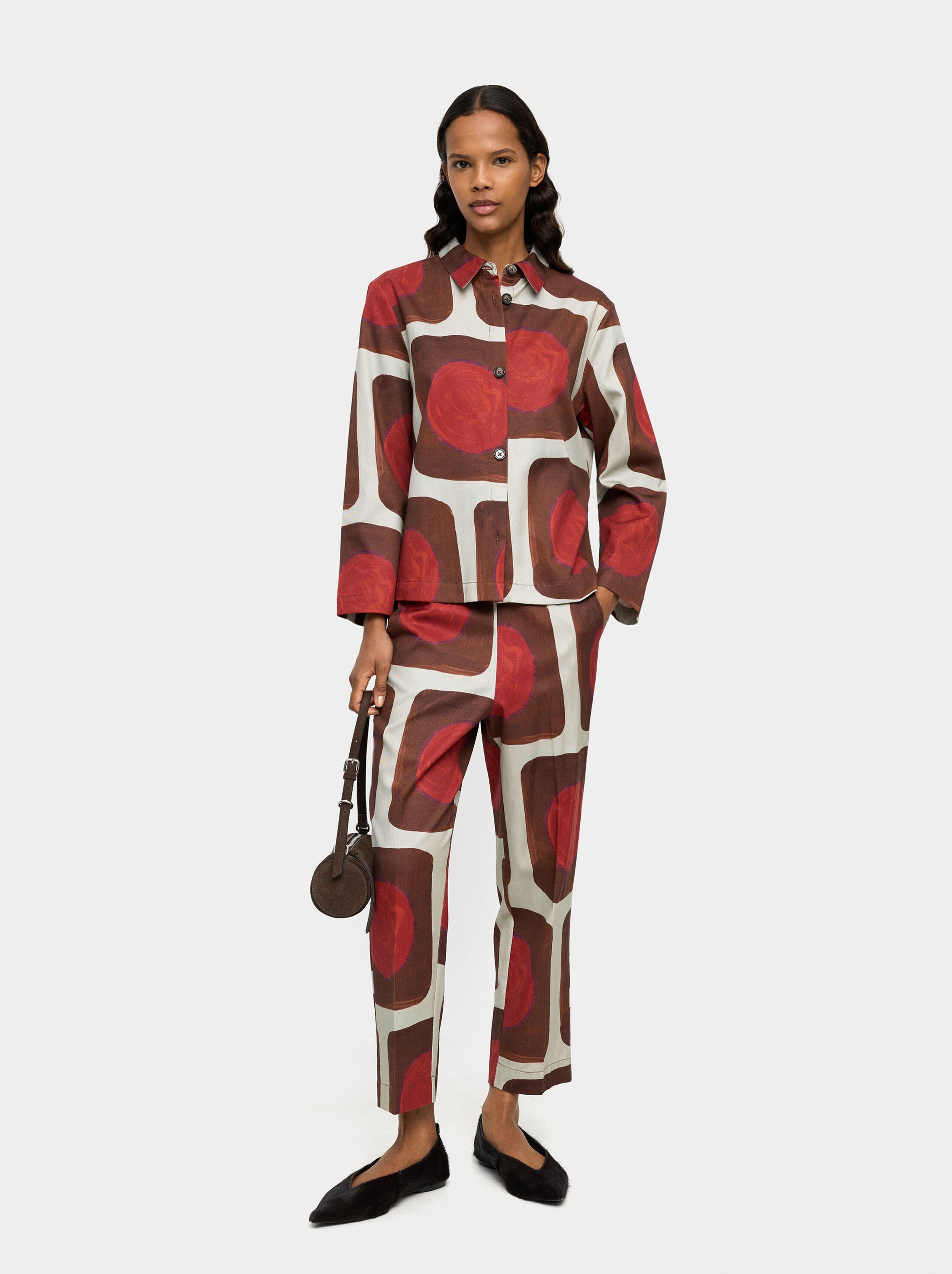 Printed lyocell trousers image number 2.0