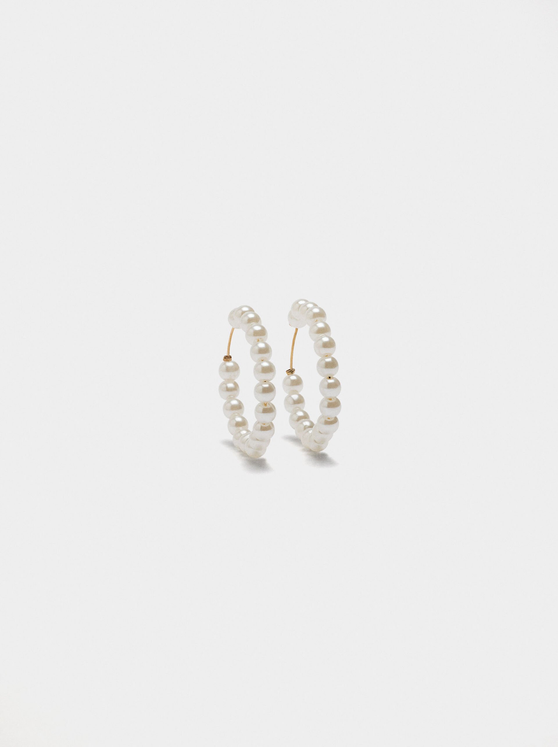 Hoop earrings with pearls image number 0.0
