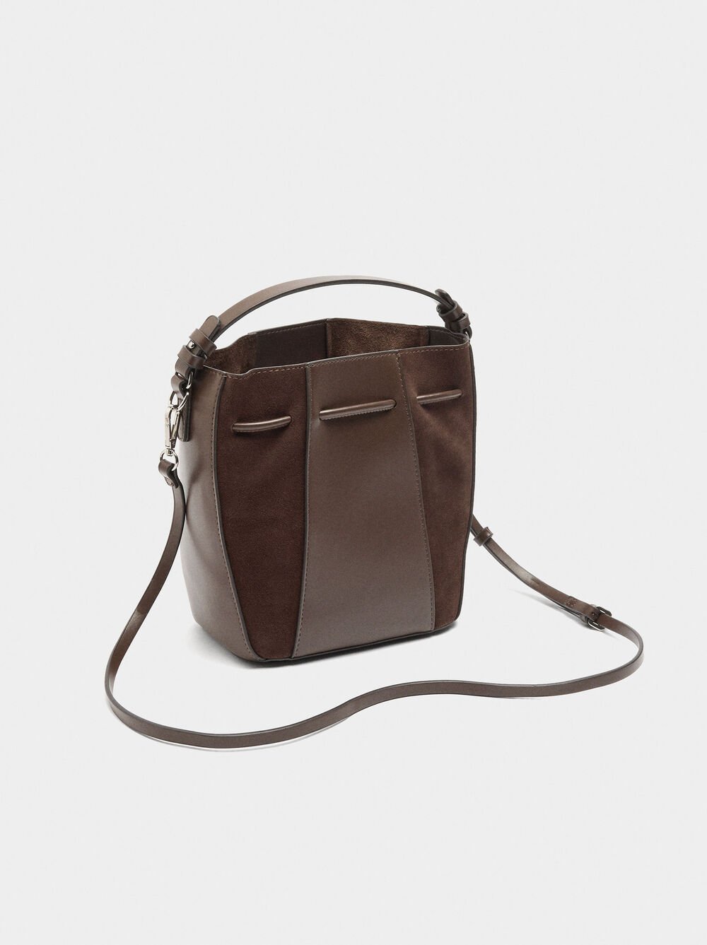 Bucket bag with leather S