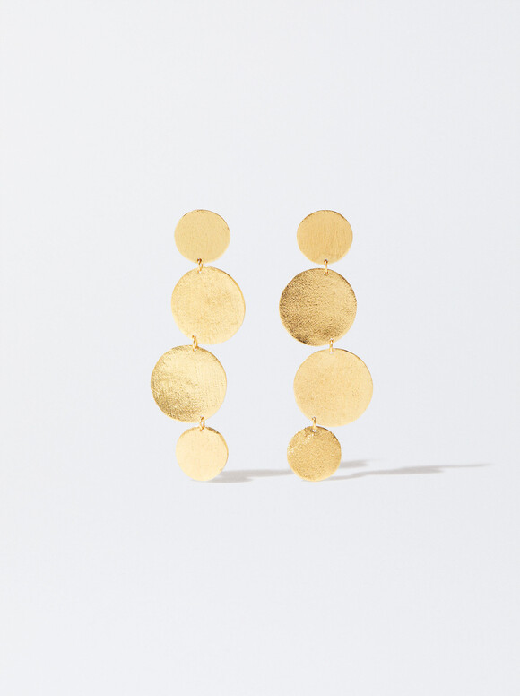 18-Carat Gold Plated Earrings, Golden, hi-res