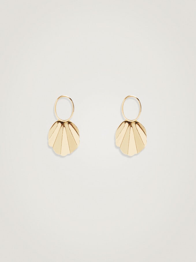 Golden Shell Earrings, Golden, hi-res
