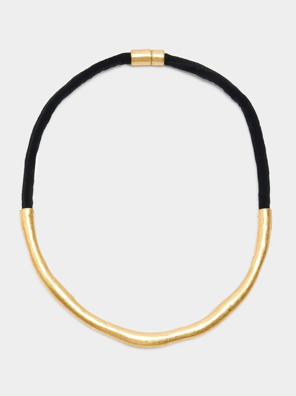 Bicolor necklace with rigid half