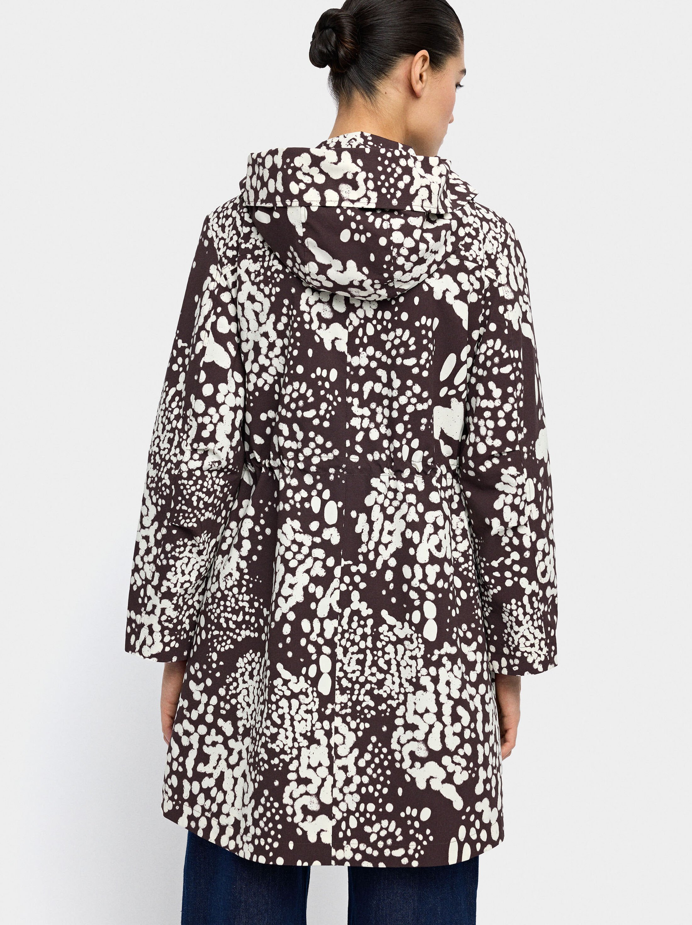 Polka dot parka with hood image number 1.0