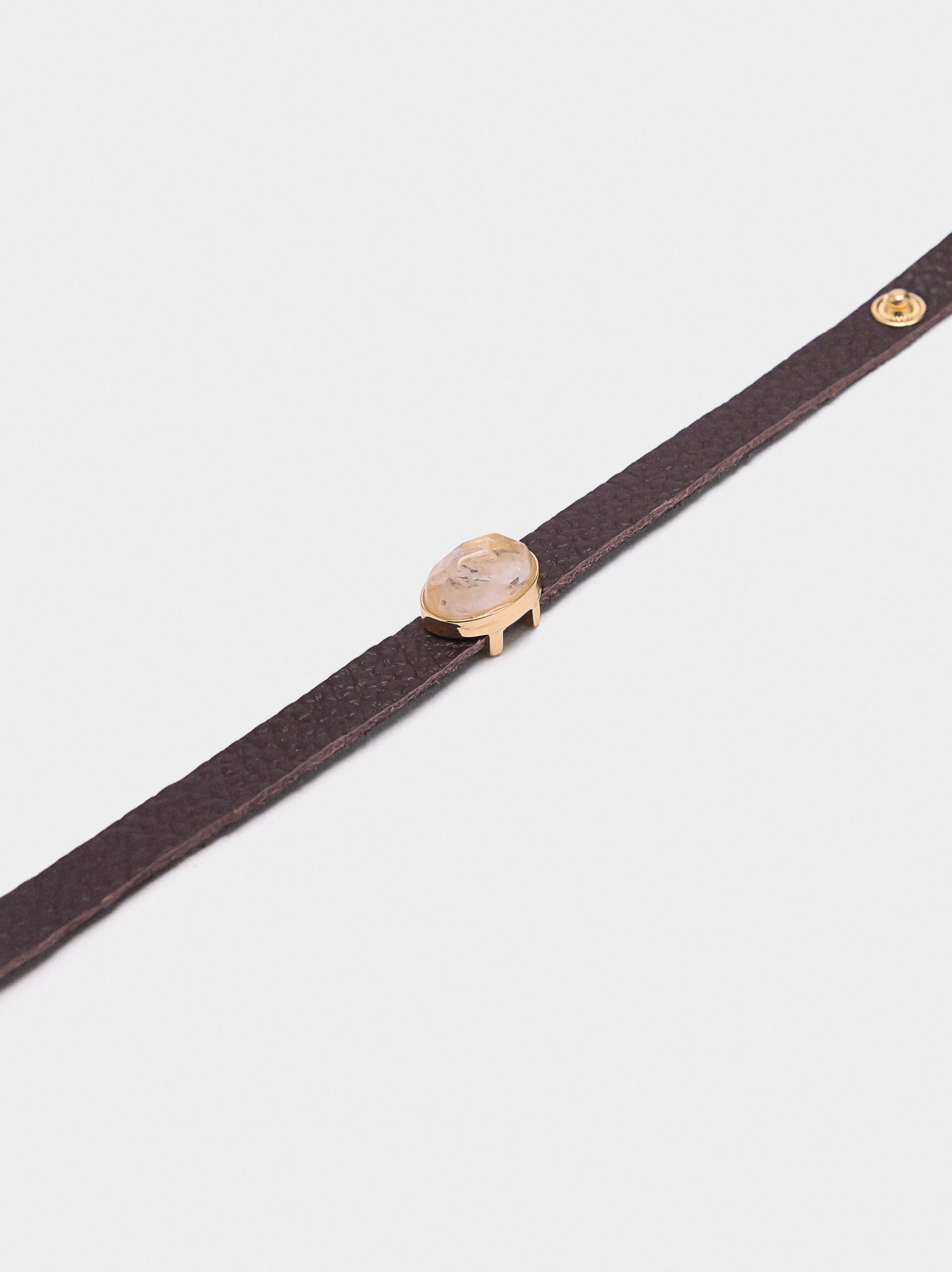 Armband aus Lederkordel mit Stein image number 1.0