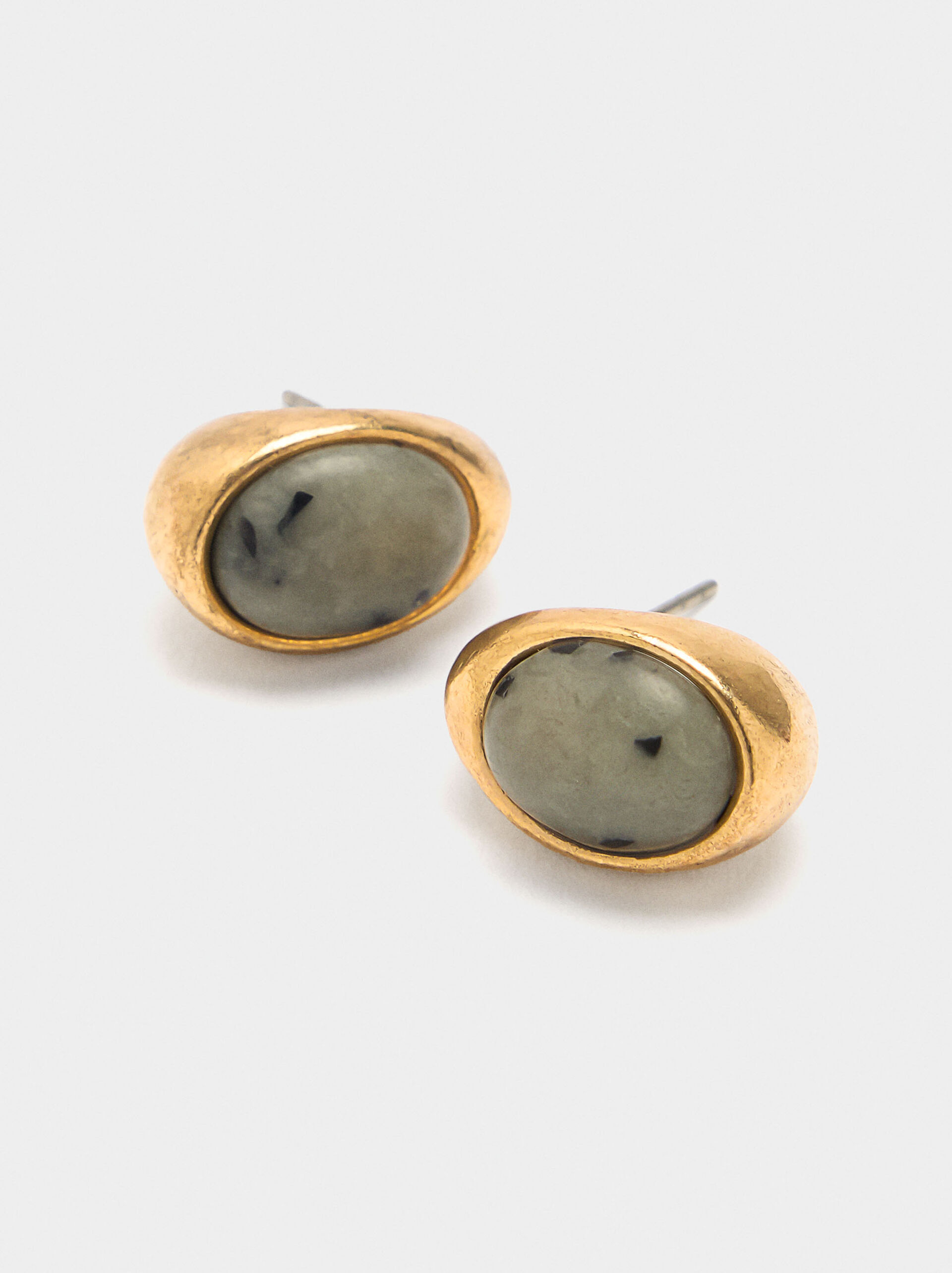 Pendientes ovalados con piedras image number 1.0