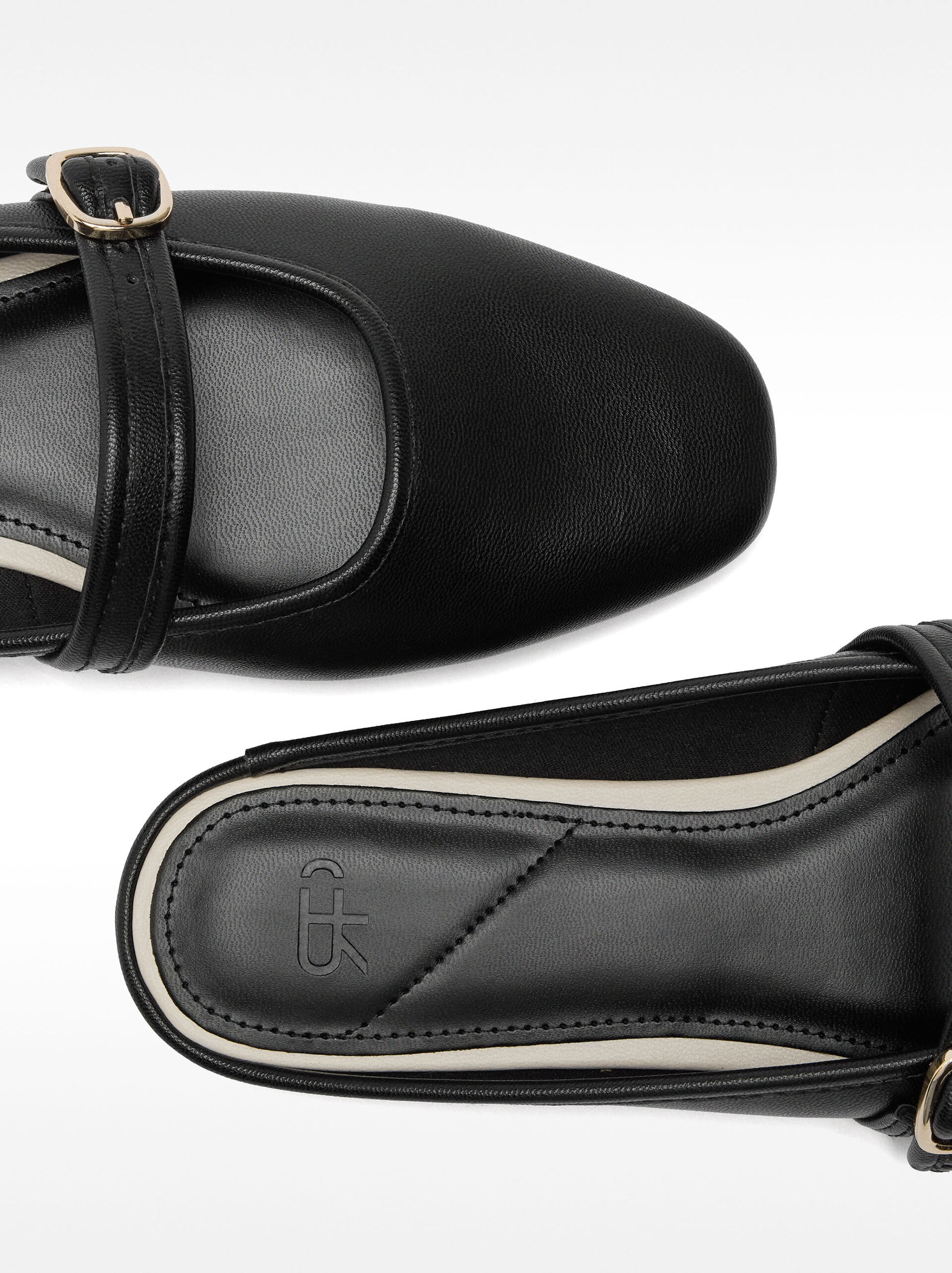 Ballet flats slingback with strap and buckle image number 4.0
