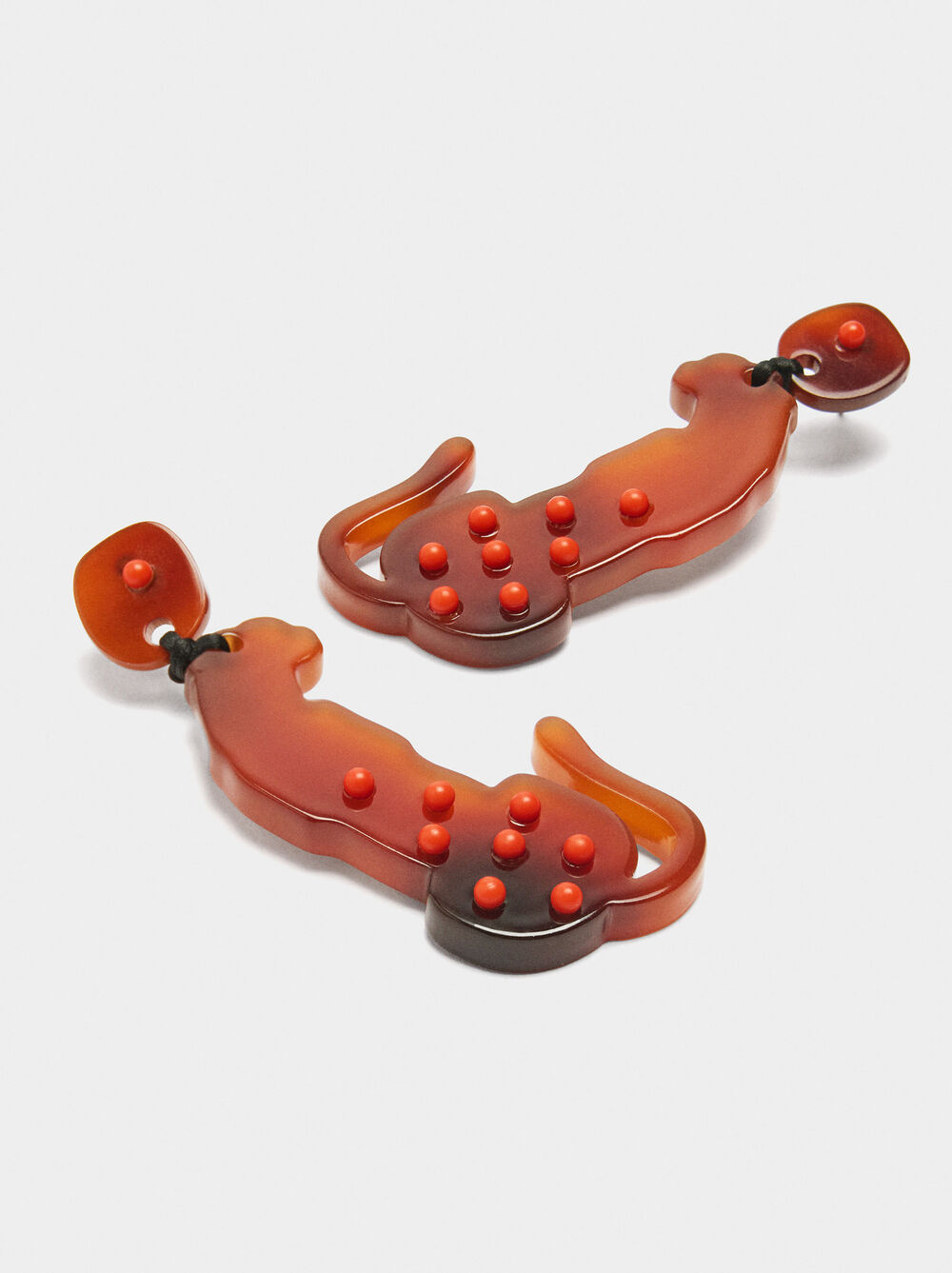 Maxi tiger earrings with resin