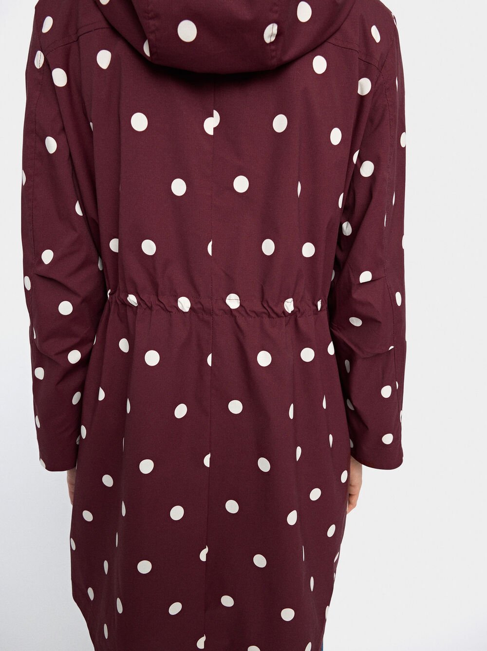 Polka dot parka with hood