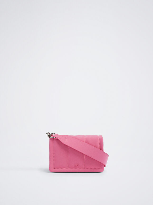 Quilted Crossbody Bag, Pink, hi-res