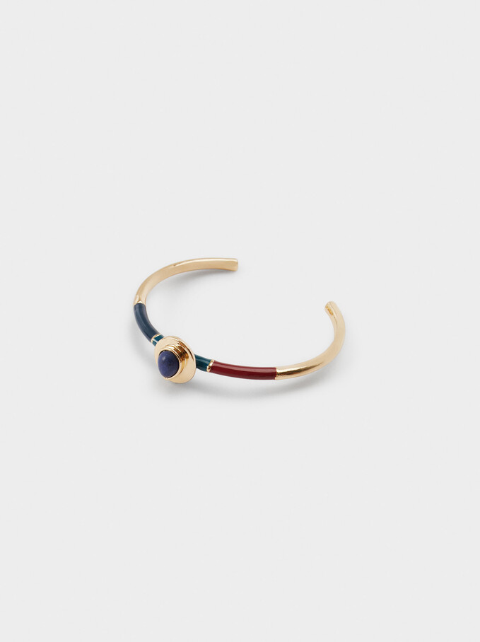 Rigid Bracelet With Stone, Multicolor, hi-res
