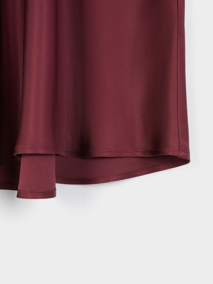 Limited Edition Long Skirt With Elastic Waistband, Bordeaux, hi-res