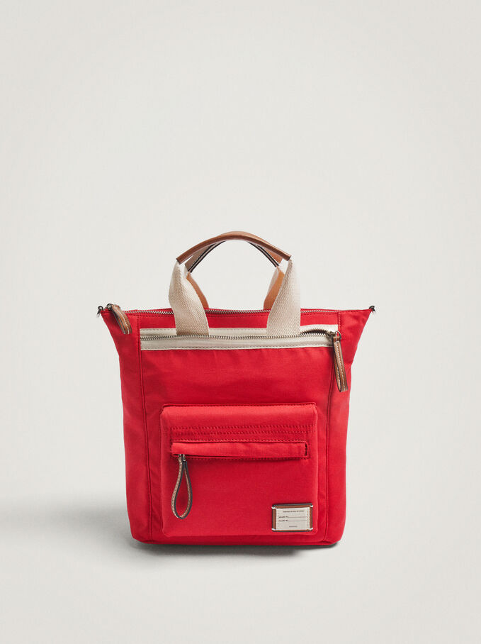 Canvas Bag And Backpack, Red, hi-res