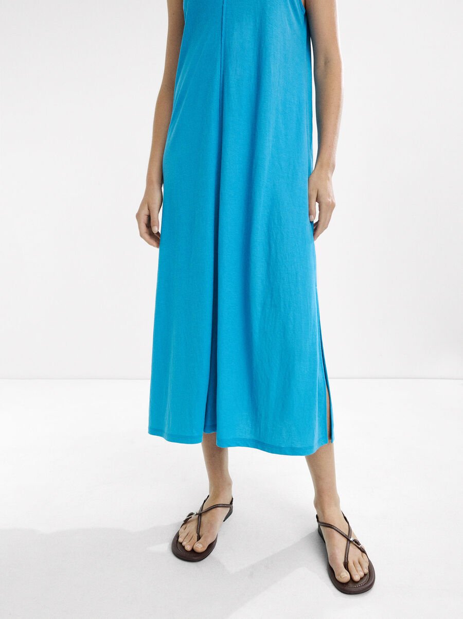Midi dress with straps