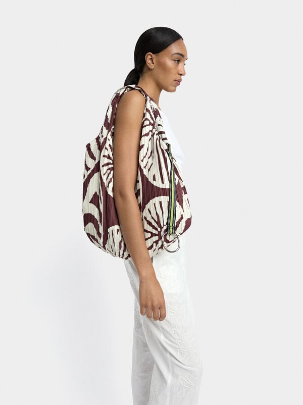 Printed nylon shoulder bag