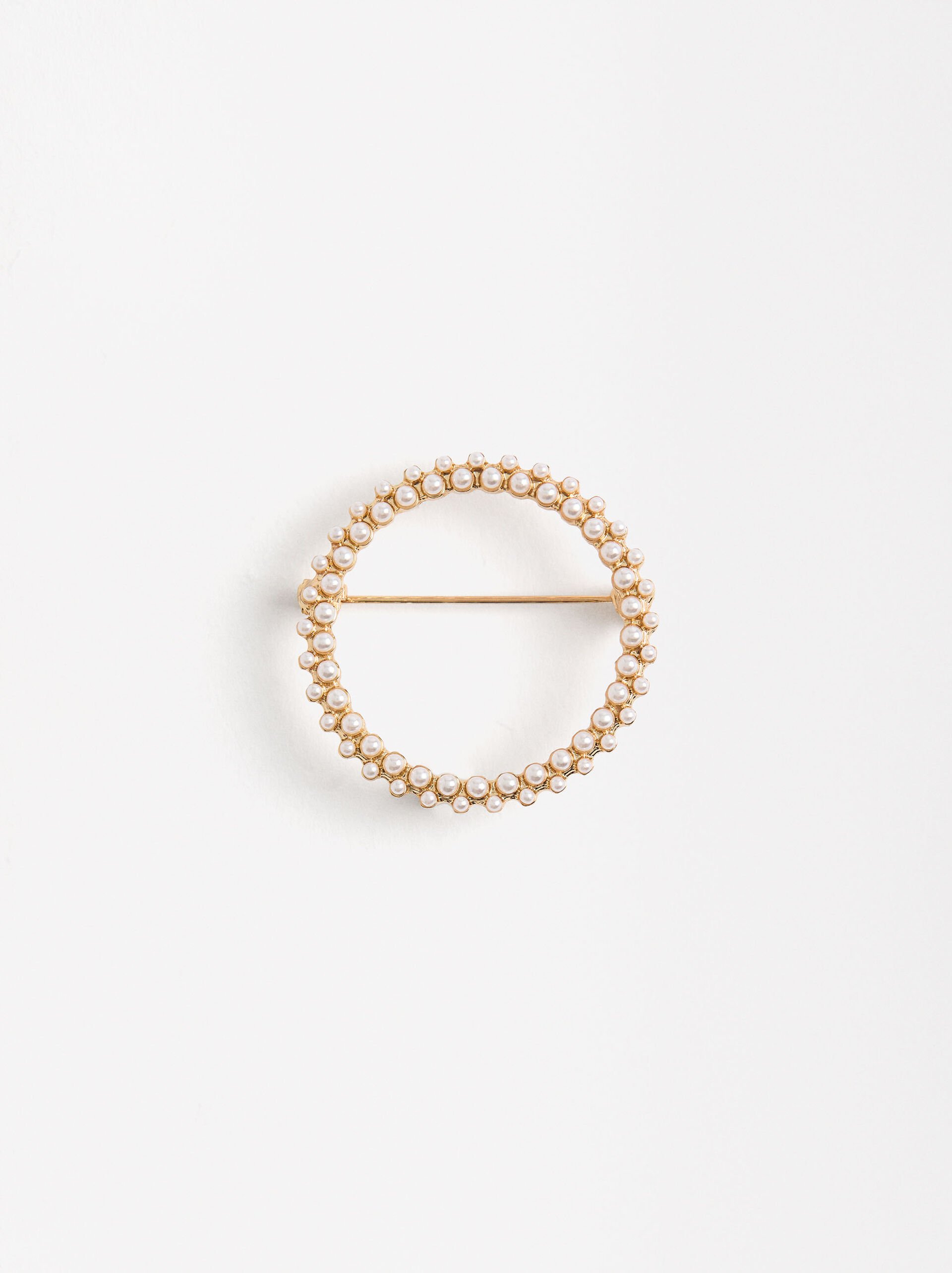 Circle Pin with Pearls image number 0.0
