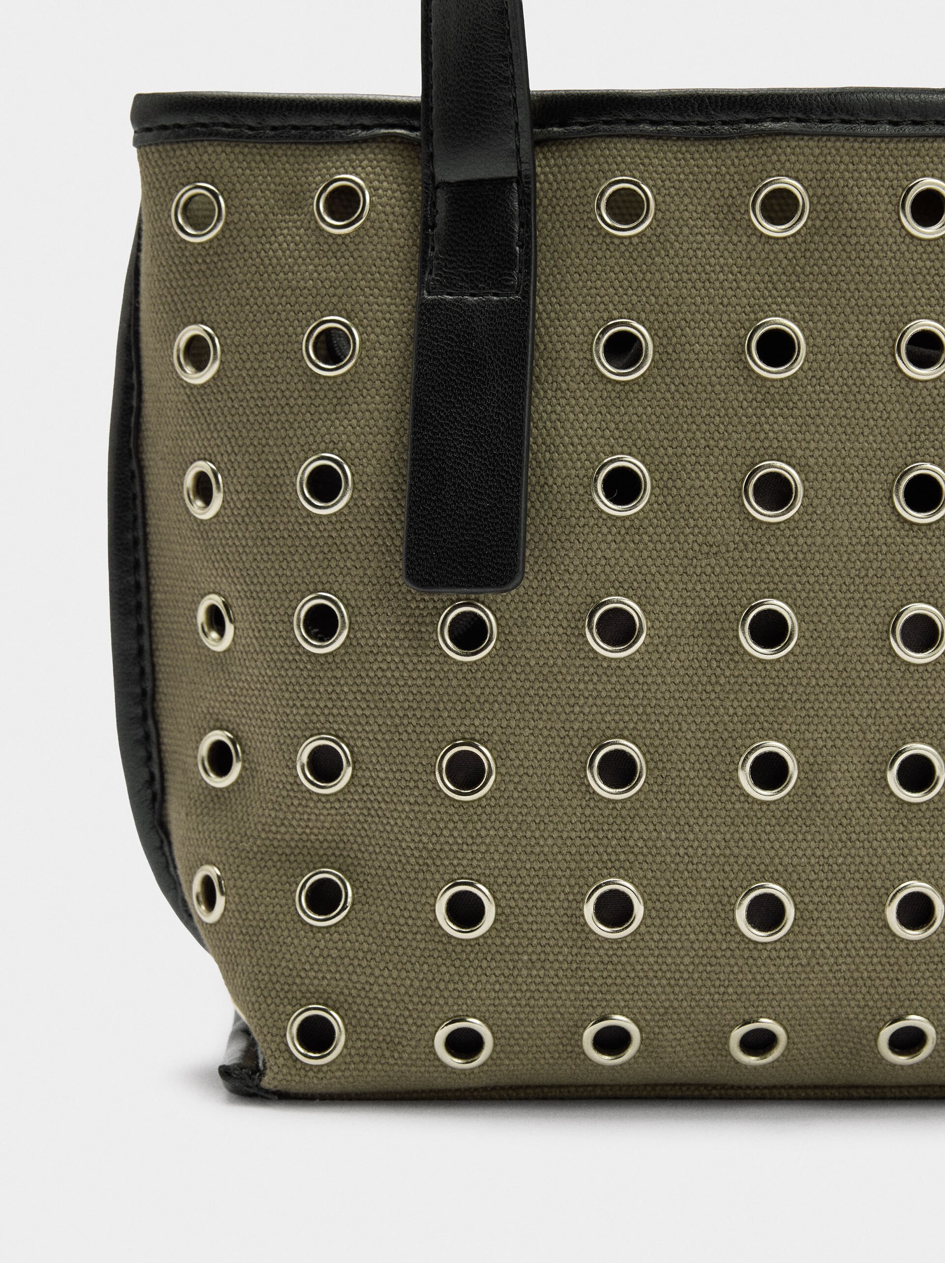 Tote bag with studs and inner pouch image number 3.0