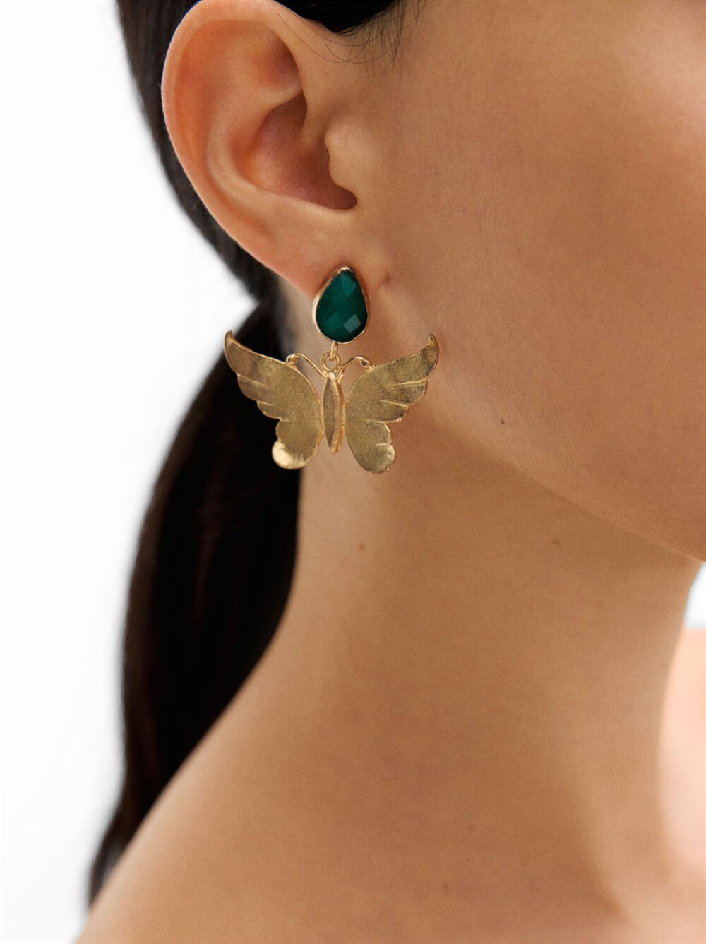 Butterfly earrings with stones