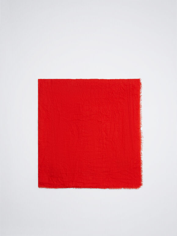 Plain Pashmina, Red, hi-res