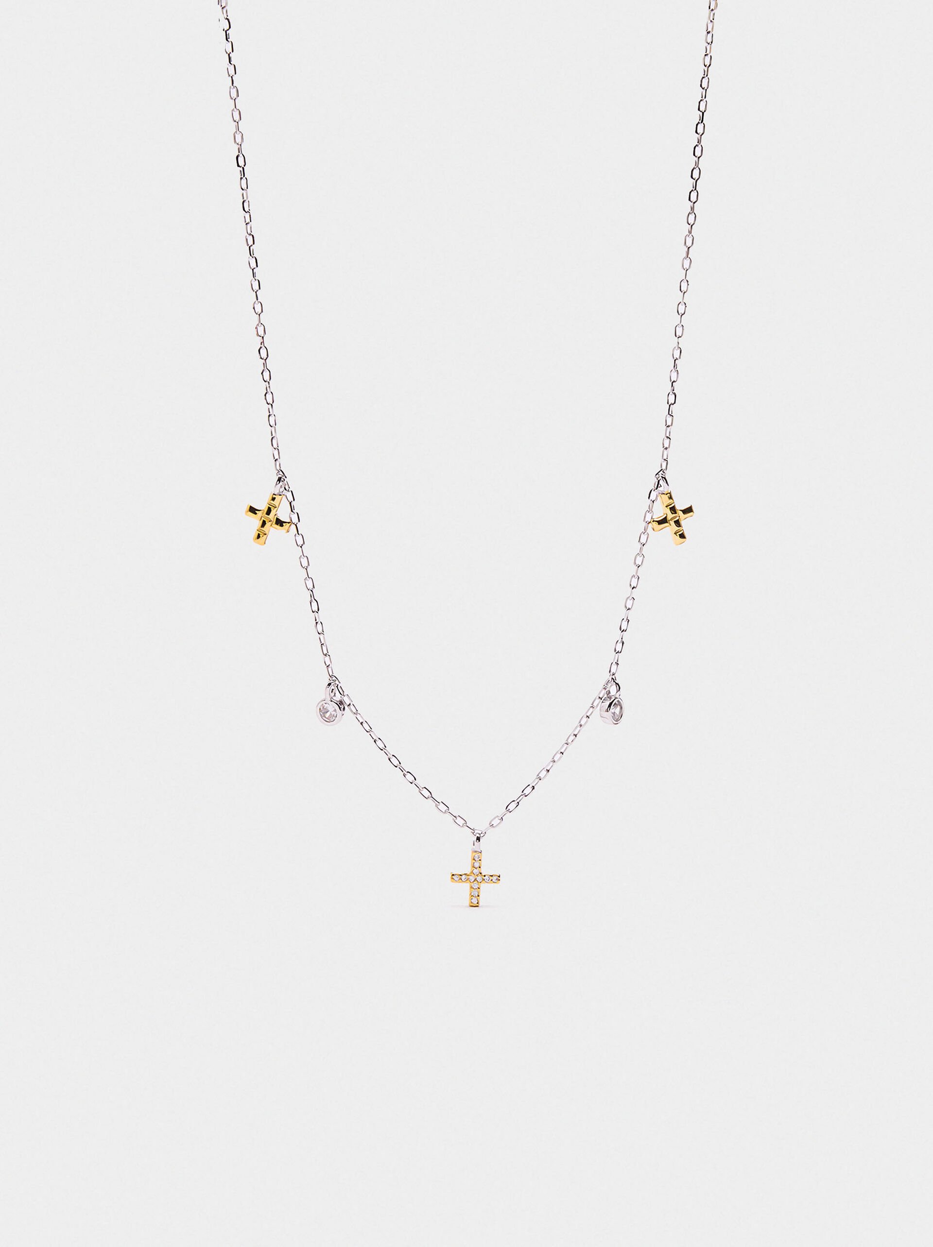 Necklace with zirconia - 925 sterling silver image number 0.0