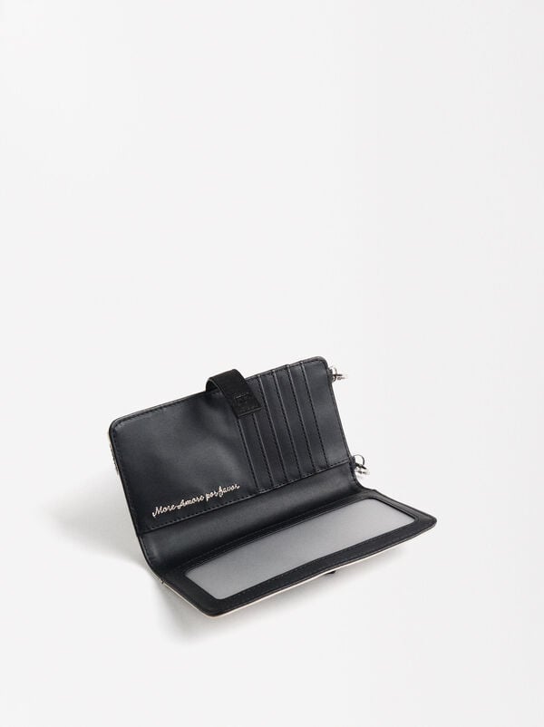 Nylon phone bag with hearts
