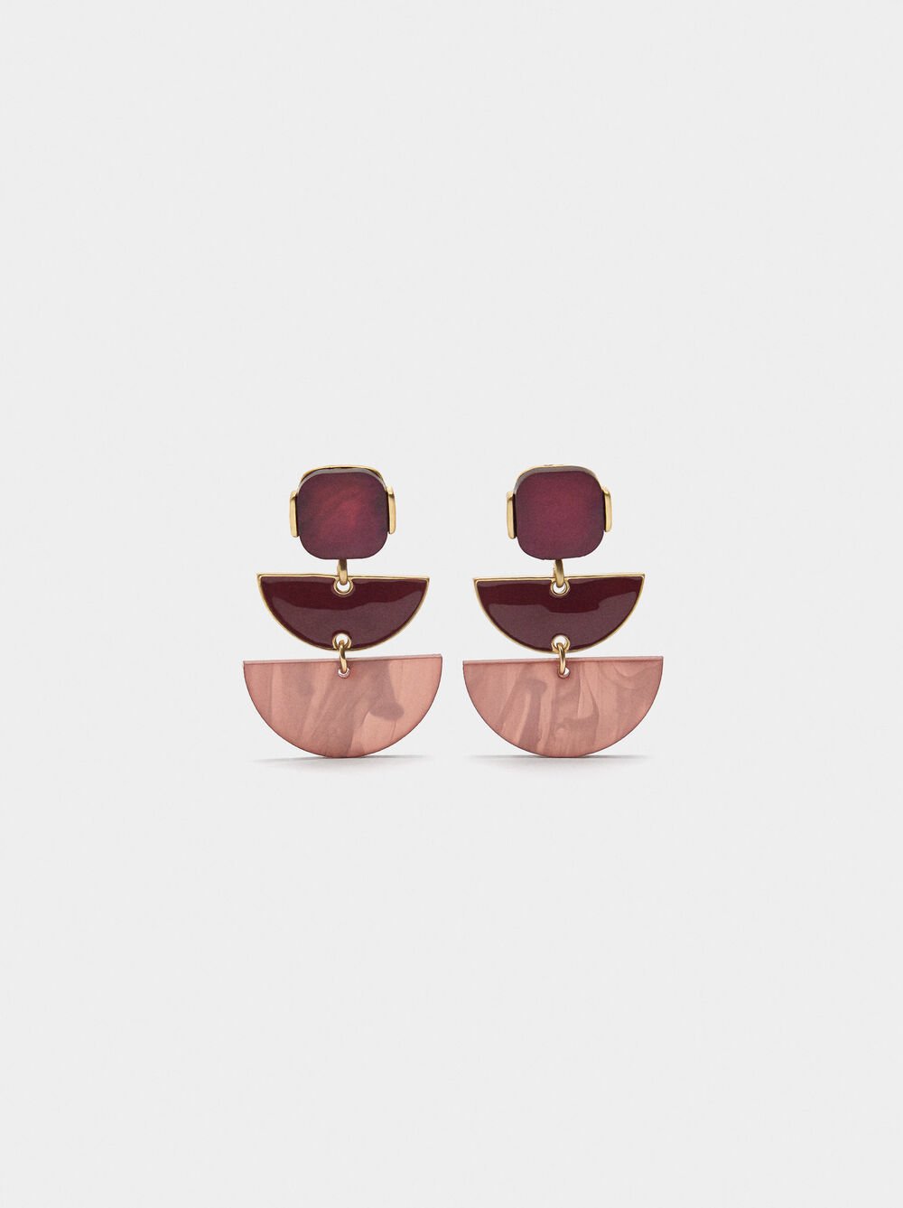 Geometric long earrings