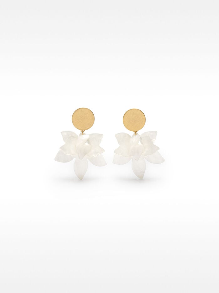 Pendientes maxi de flor perolada