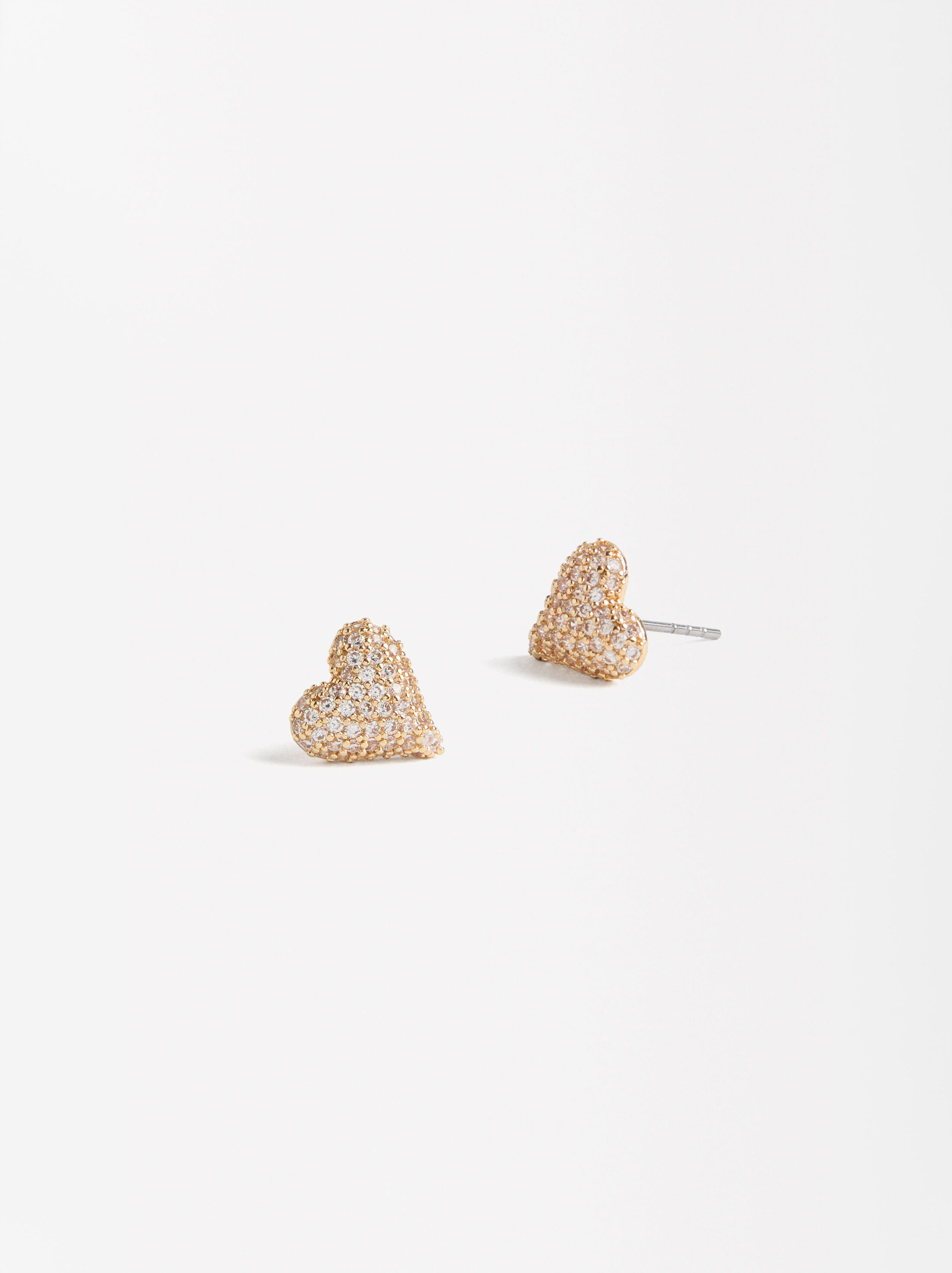 Heart earrings with zirconia image number 1.0