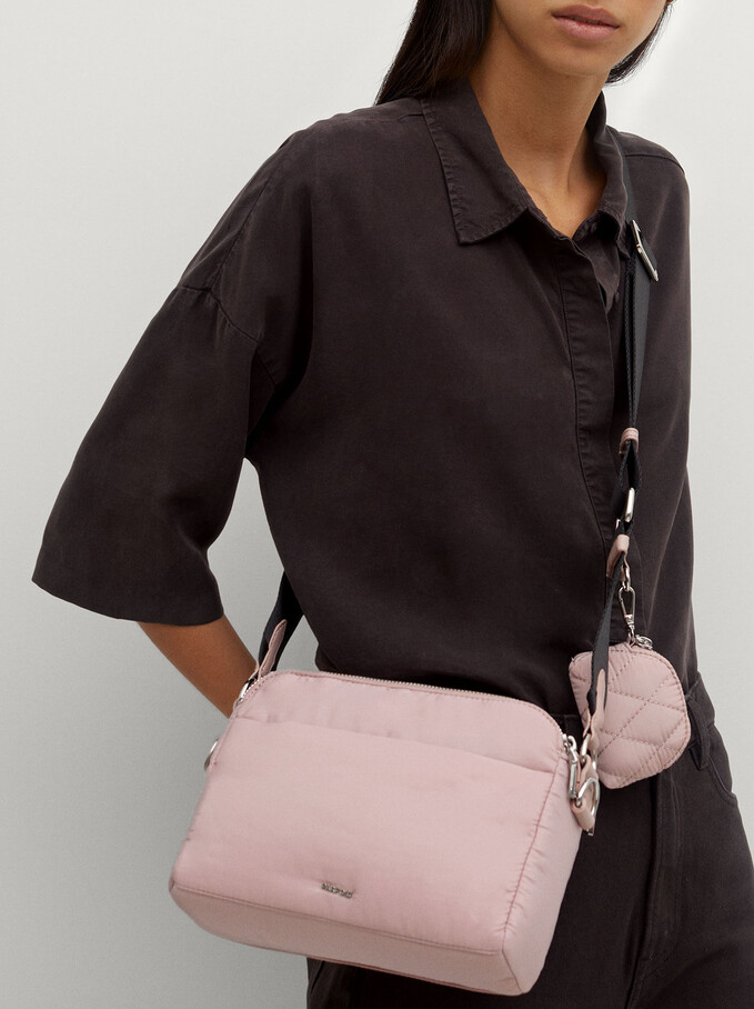 Nylon Crossbody Bag, Pink, hi-res