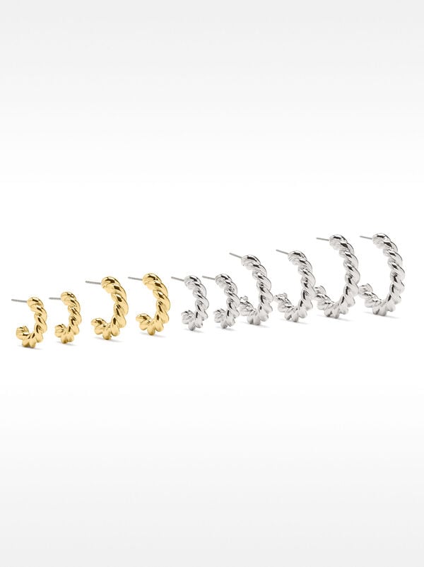 Set aus geflochtenen Creolen
