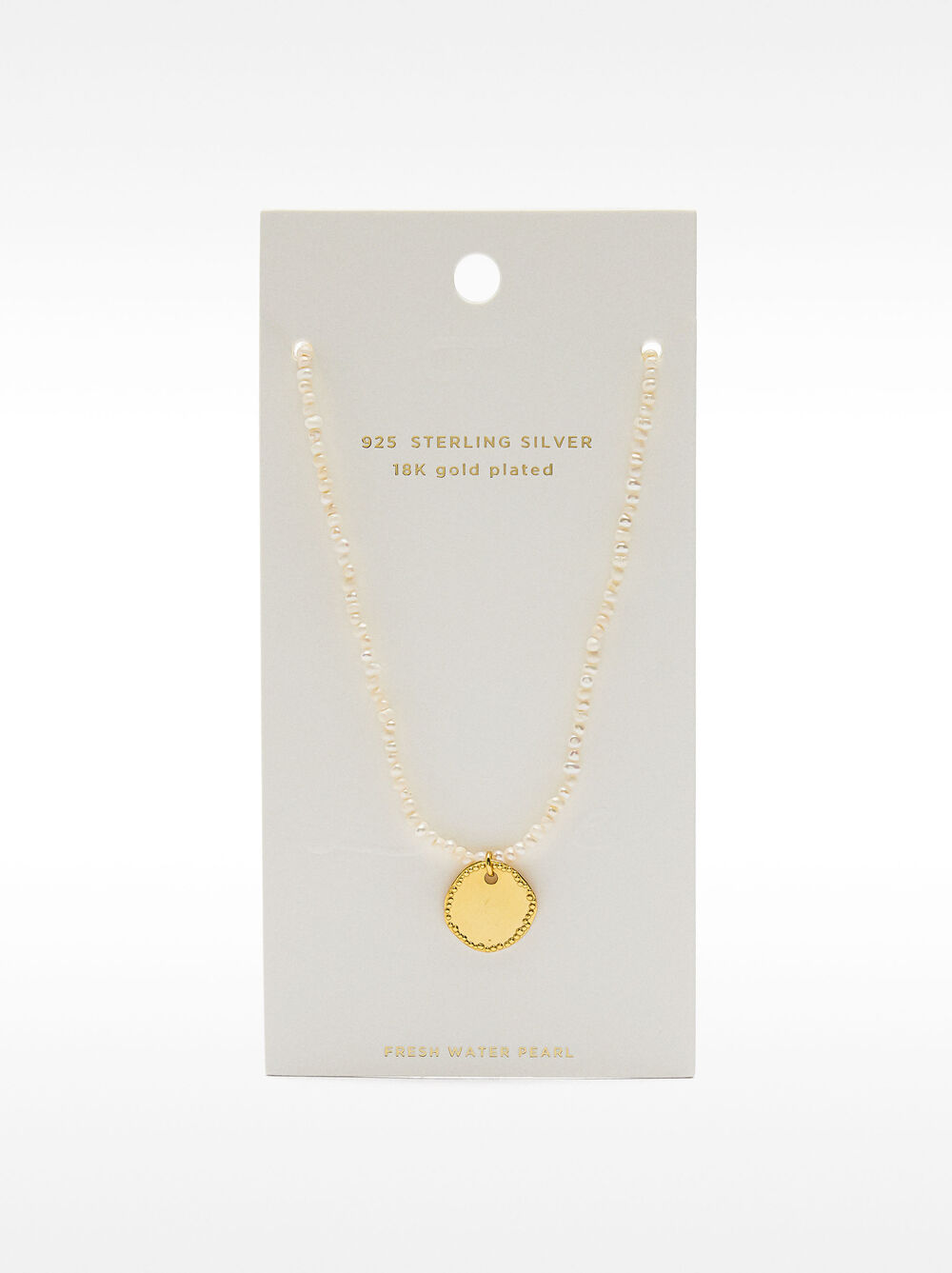 Collaret de perla d’aigua dolça amb medalla – plata de llei 925