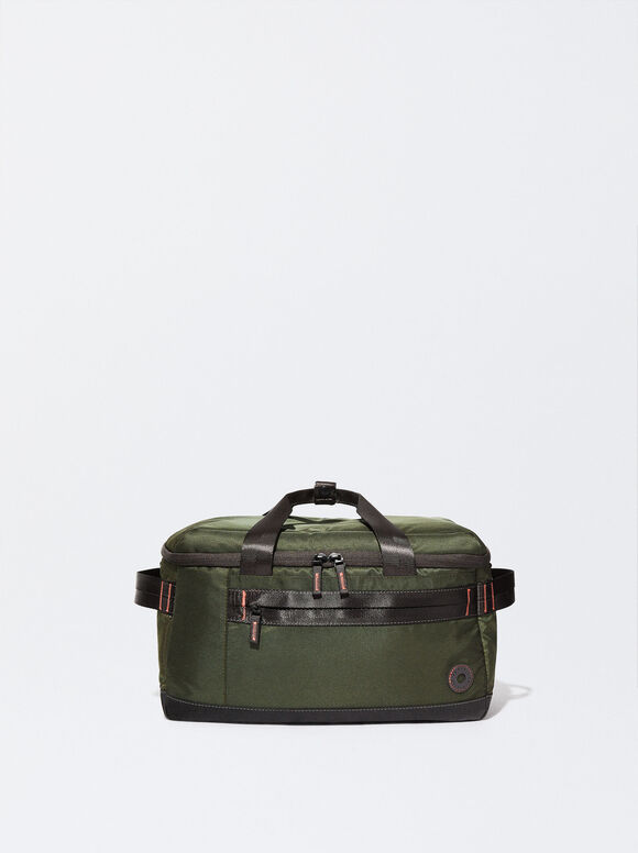 Sac Week-End En Nylon, Kaki, hi-res