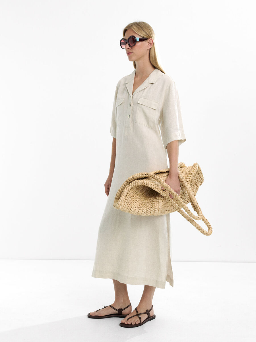 Long shirtdress 100% linen
