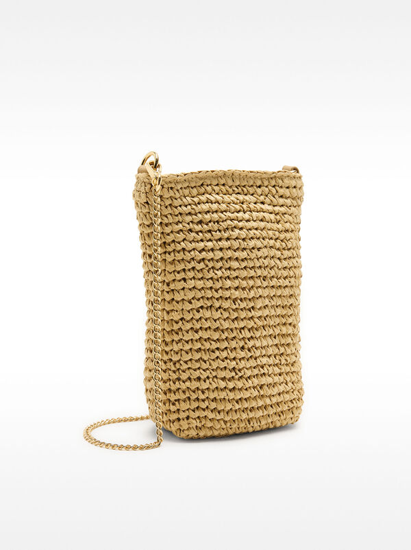 Straw-effect phone bag