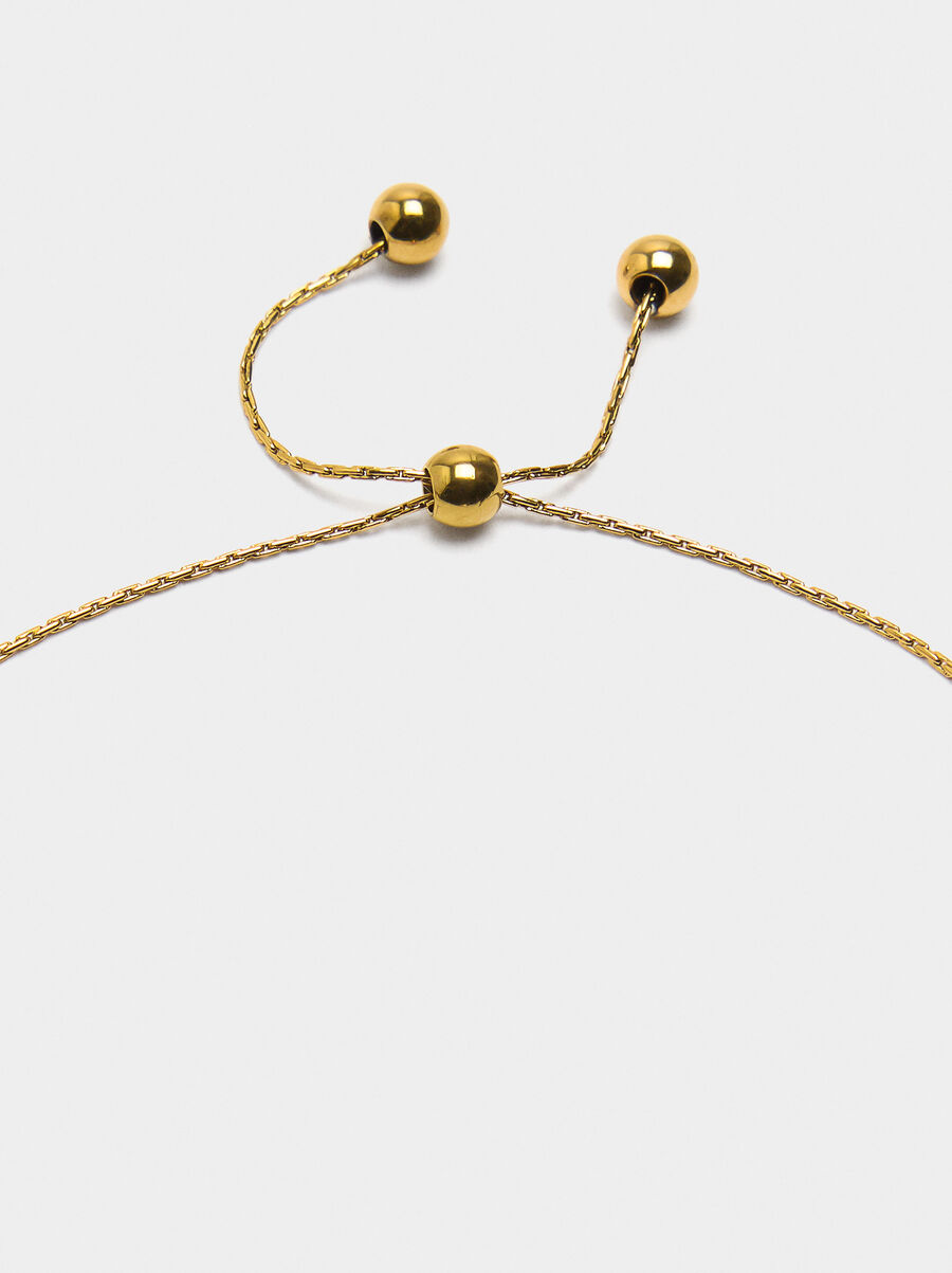 Adjustable bracelet with freshwater pearl - stainless steel