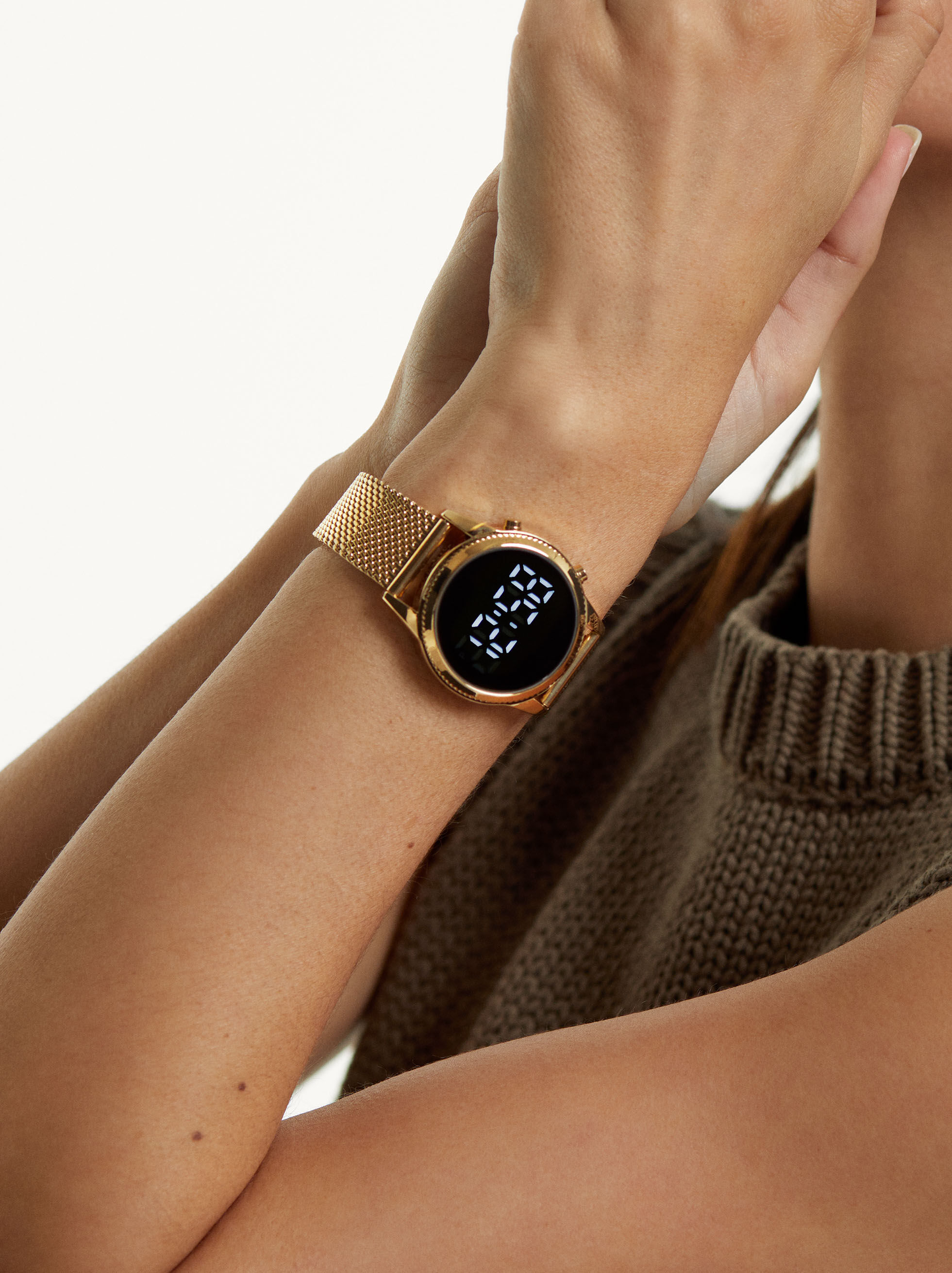 Reloj Digital Con Correa De Acero - Dorado - Mujer - Ver Todo - parfois.com