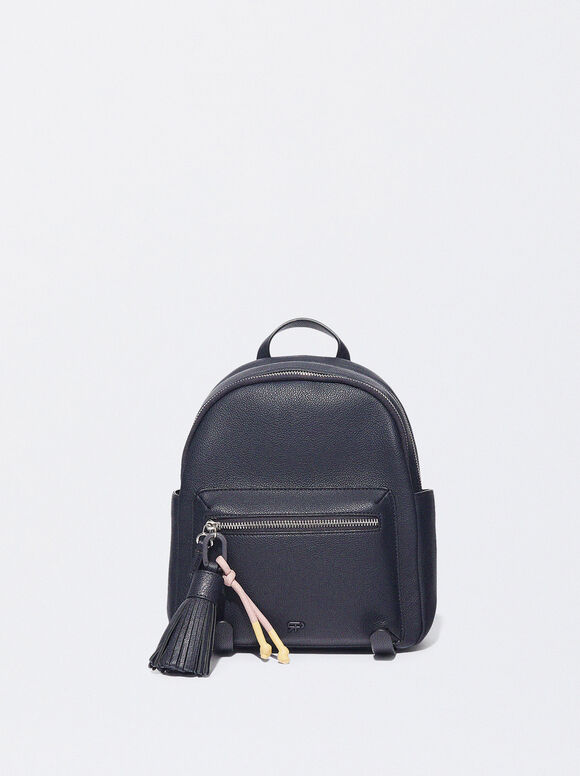 Backpack With Pendant, Navy, hi-res
