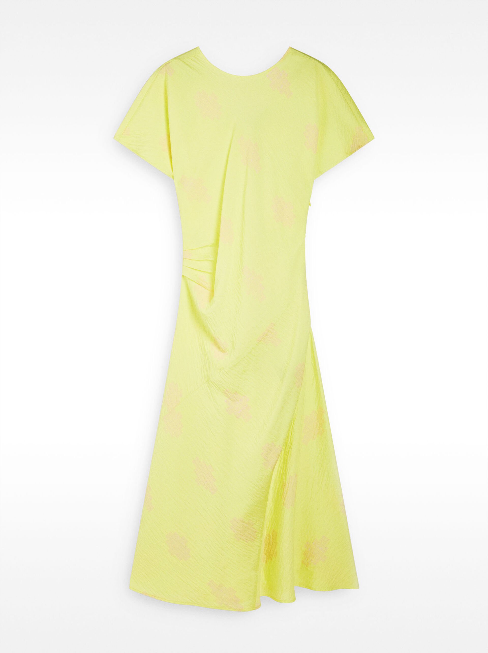 Vestido midi drapeado estampado image number 4.0