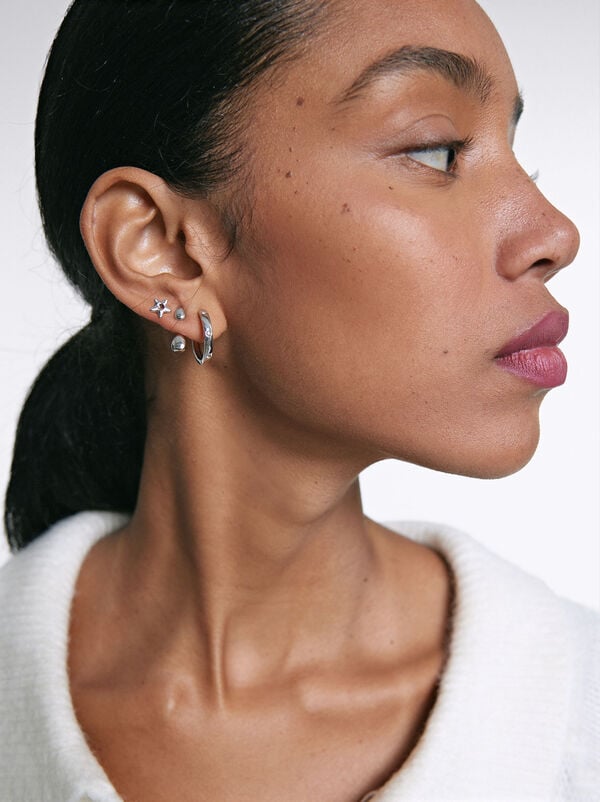 Set of silver-plated earrings
