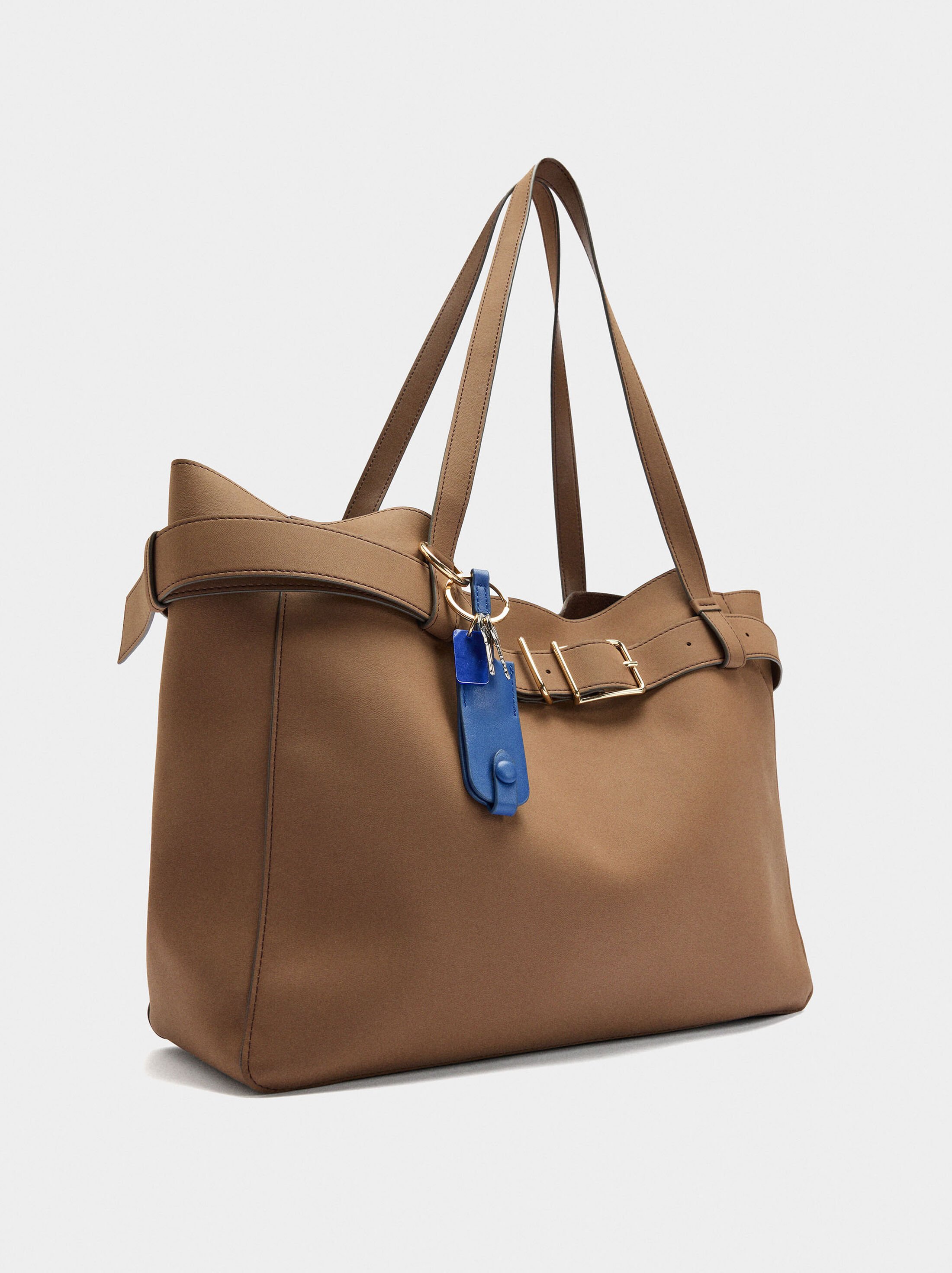 Shopper bag with belt and pendant image number 6.0