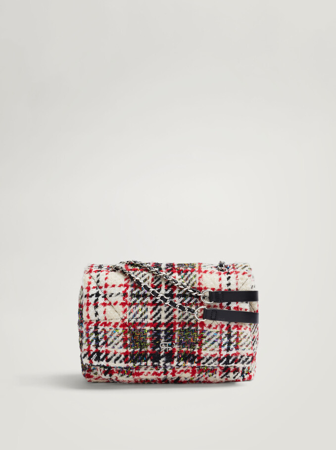 Fabric Bag With Chain Strap, Red, hi-res