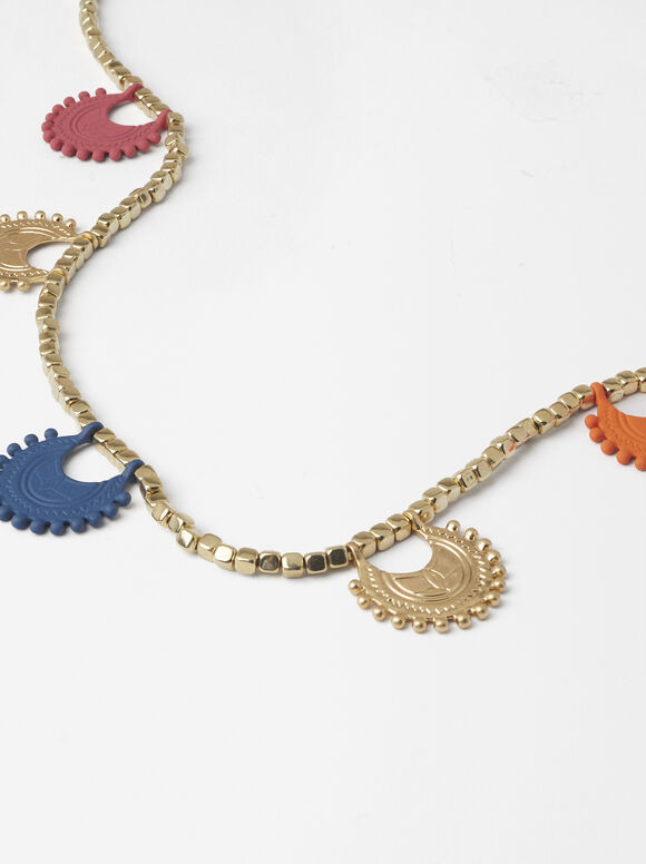 Halskette Mit Gummianhängern, Mehrfarbig, hi-res