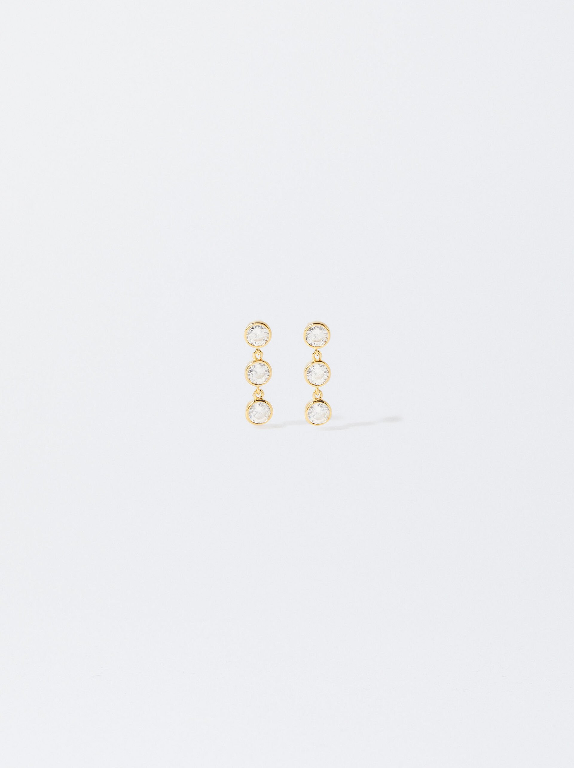 925 Silver Studs With Zirconia image number 0.0