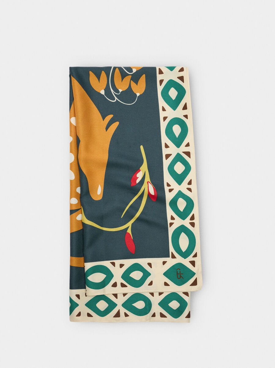 Square printed scarf