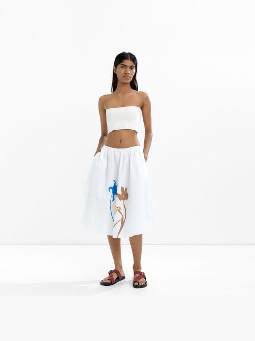 Printed midi skirt